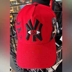 NY New York Red Embroidered VOID Anime Eye Baseball Cap see wear